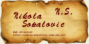 Nikola Šopalović vizit kartica